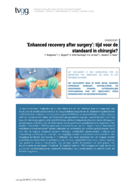 TVGG - ERAS: tijd voor de standaard in chirurgie?
